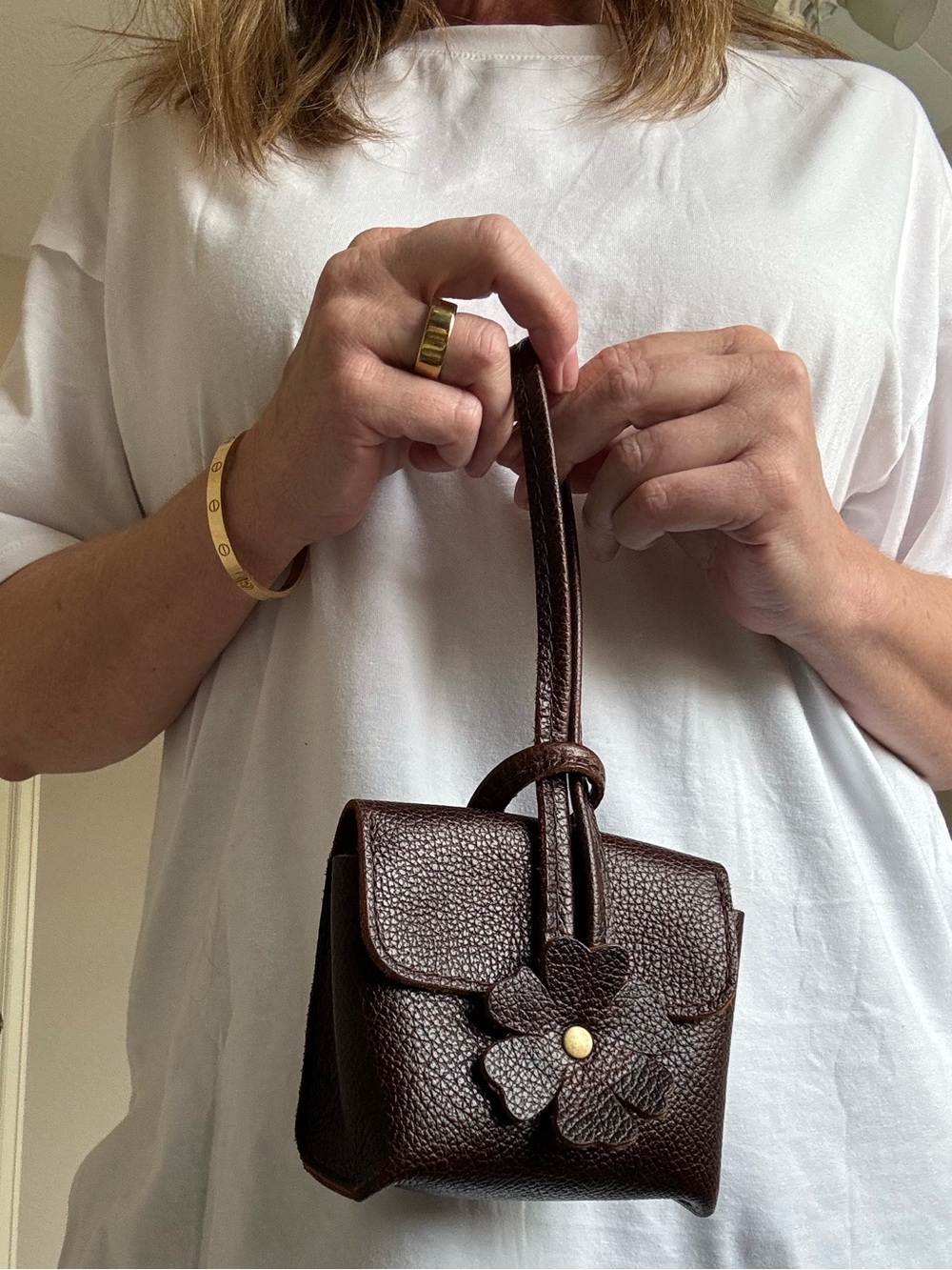Portland Leather Blooming Wristlet in Coldbrew - Picture 7 of 10